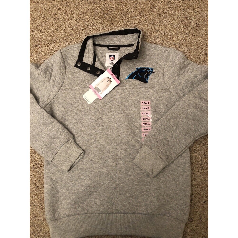 Women's Carolina Panthers NFL Brand NWT 1/4 Snap Quilted Pullover Small